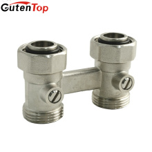 LB Guten Haut 1/2 &quot;Nickel plaqué médias de l&#39;eau en laiton laiton droit angle radiateur H valve de radiateur